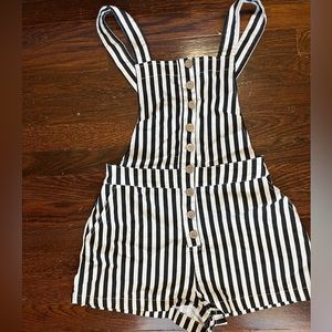 Nordstrom pinstriped overall shorts